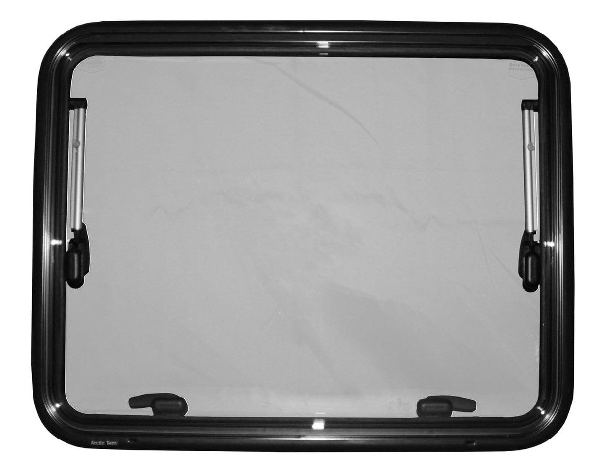 Arctic Tern double-pane acrylic van window with integrated blind and screen